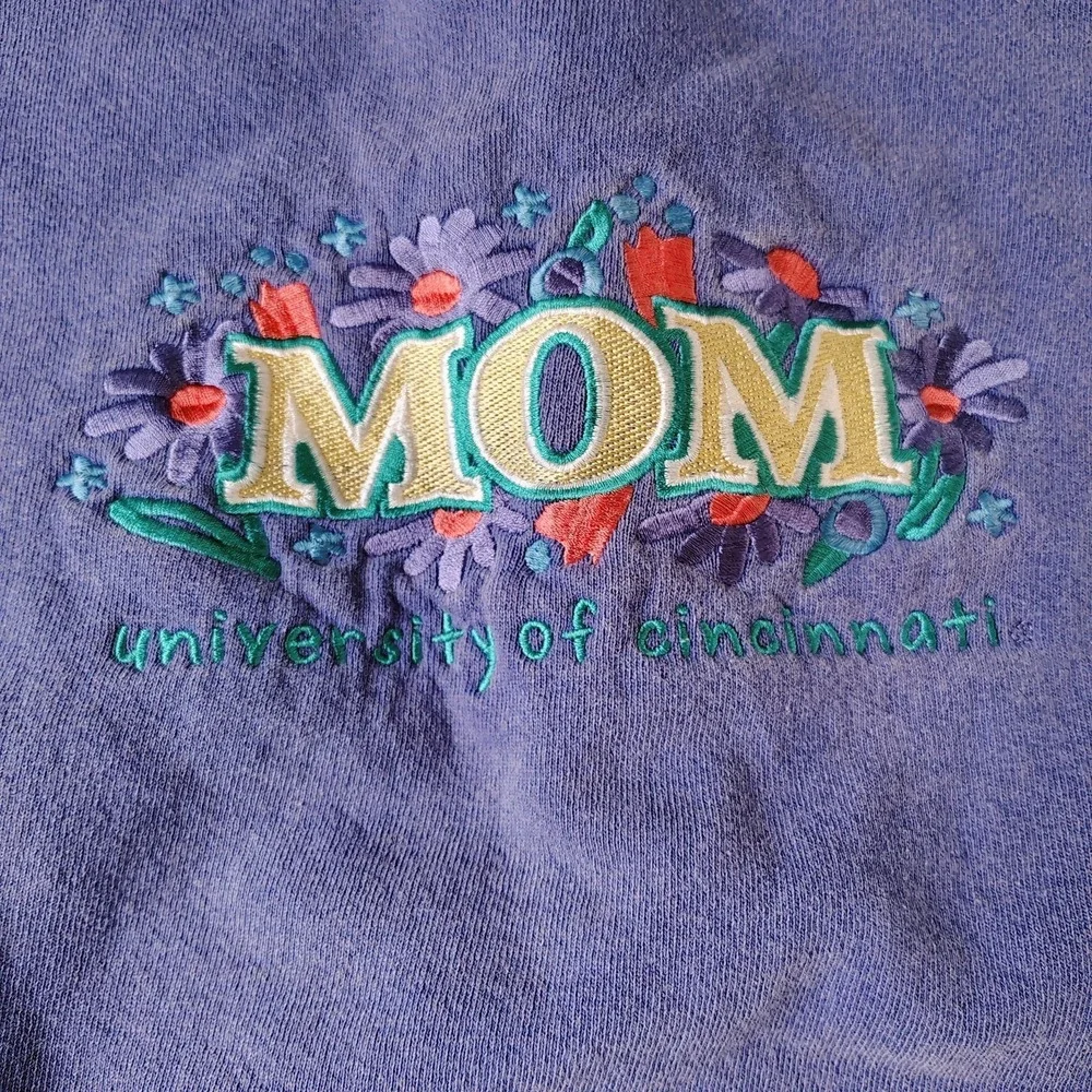 Oarsman Crewneck Sweater Mom University Cincinnati USA Made‎ Cotton Embroidered
